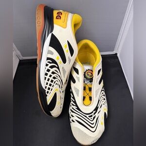 Authentic Gucci Ultrapace R Sneakers‎ white yellow Designer Shoes men size 11